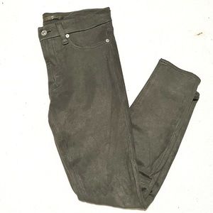 7 for All Mankind Gray Faux Suede Skinny Jeans Jeggings Size 27